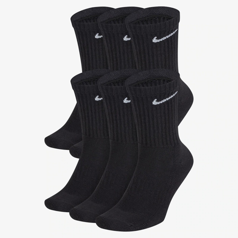 Meia Masculina Nike Cushioned 6 Pares Preto